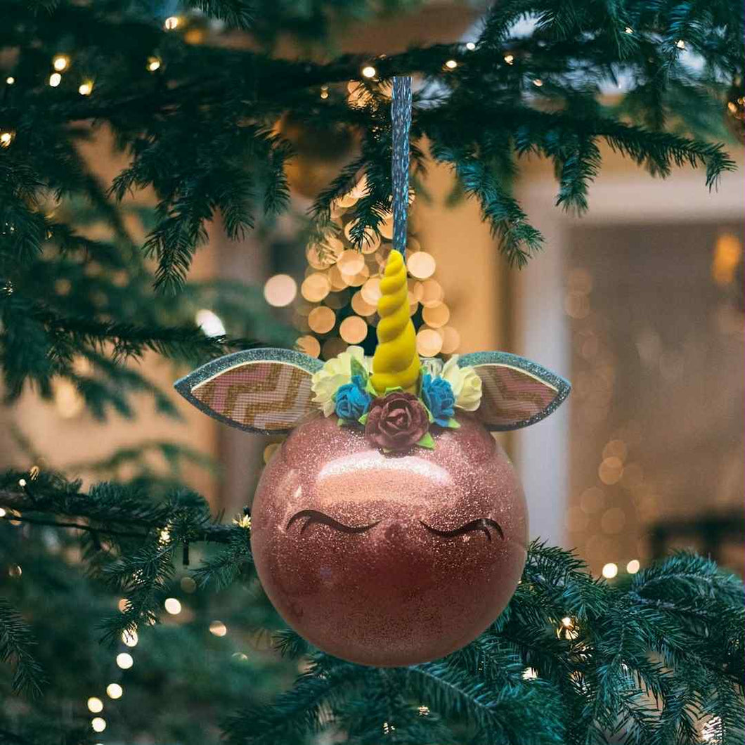Boule de Noël licorne