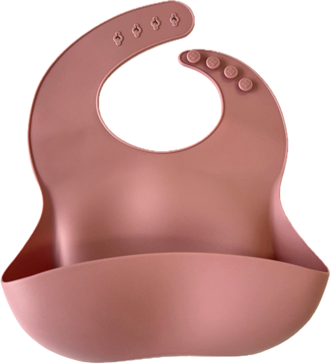 Bavette en silicone vieux rose foncé