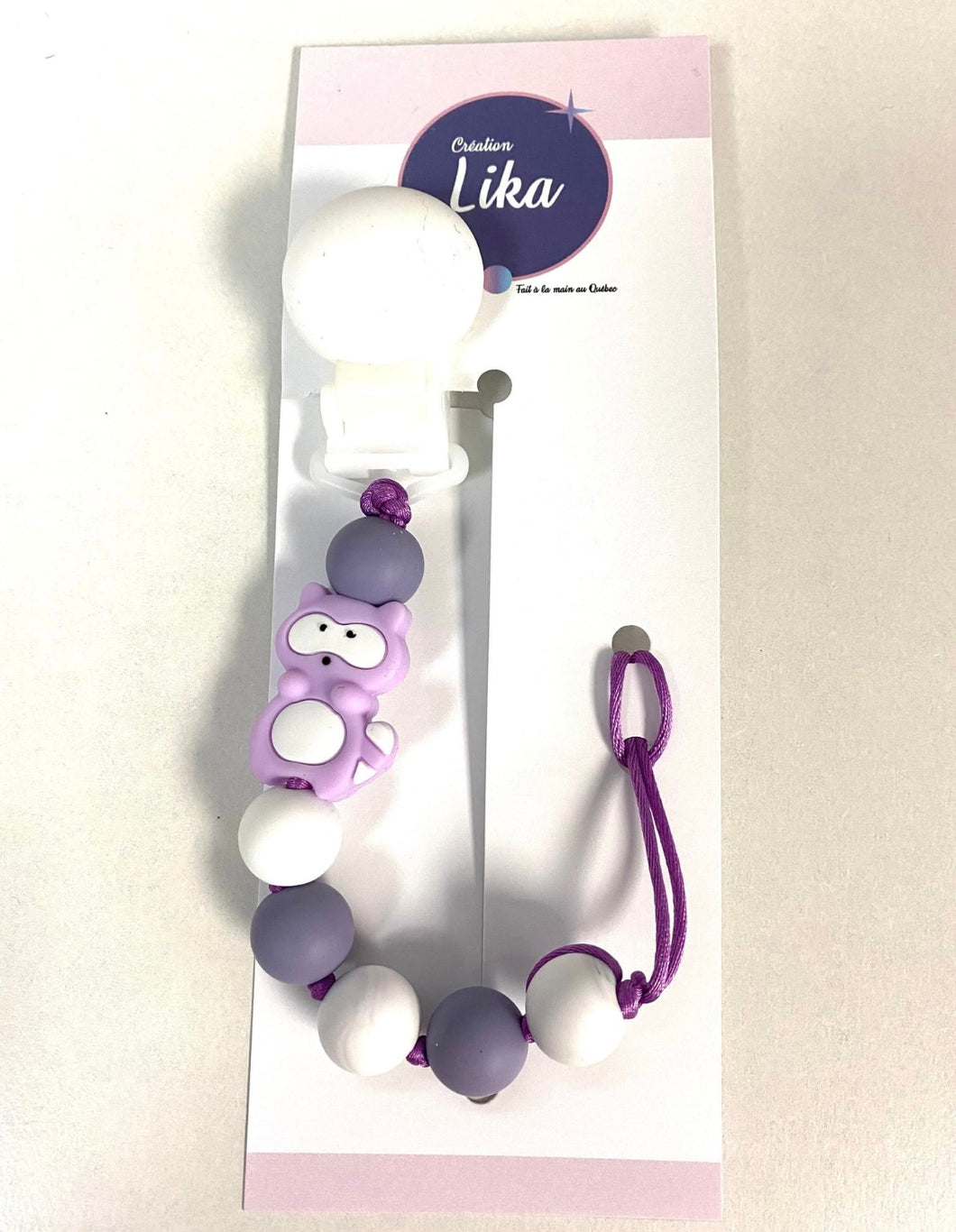 Attache suce raton lilas et marbré