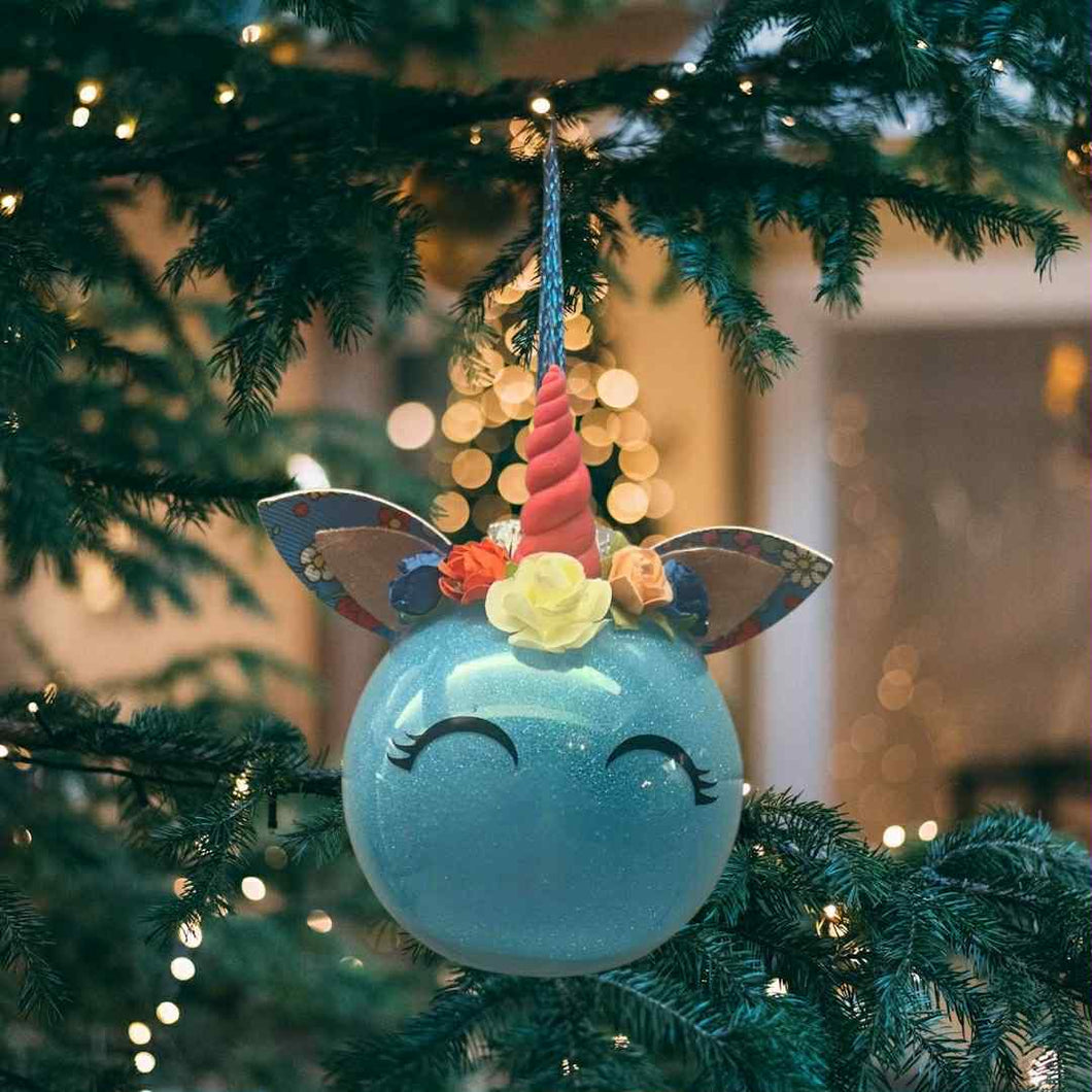 Boule de Noël licorne