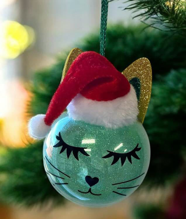 Boule de Noël chat