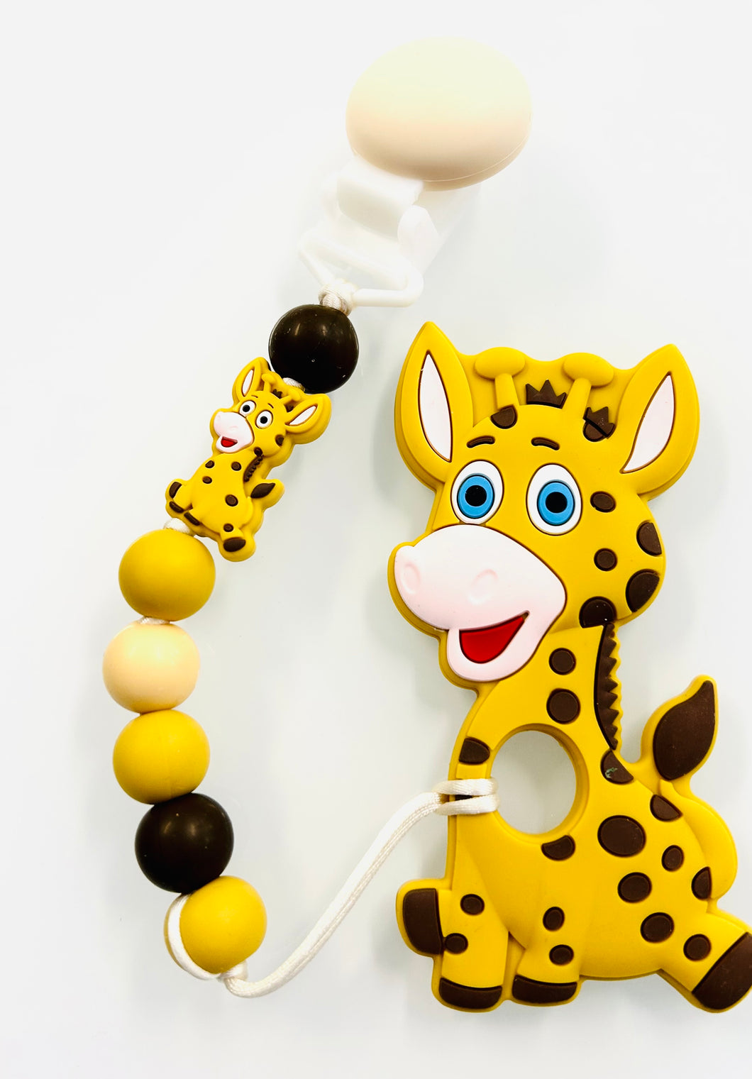 Duo attache suce et jouet de dentition girafe