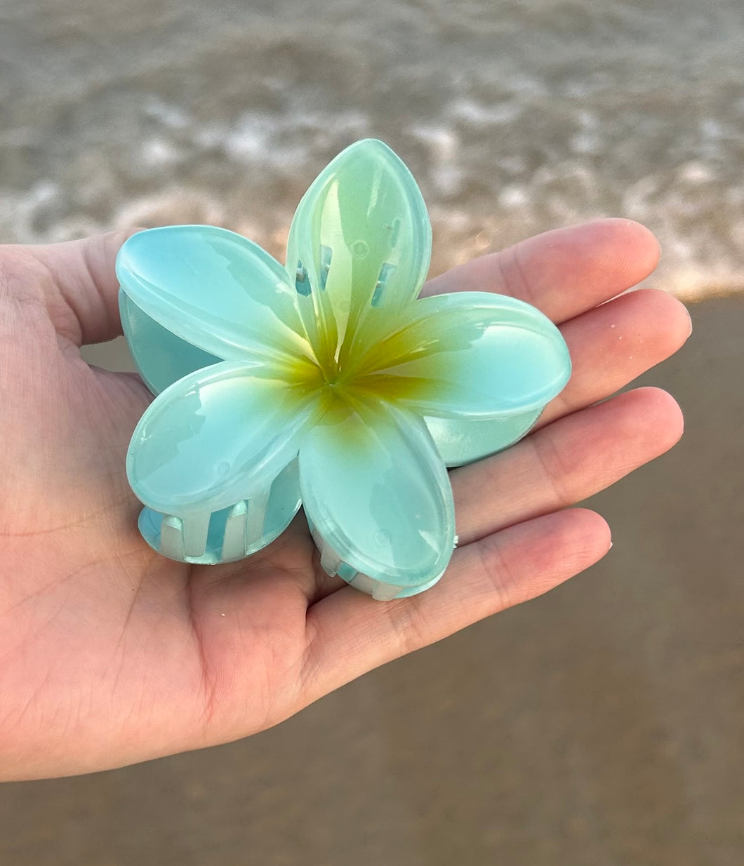 Pince fleur tropicale bleu