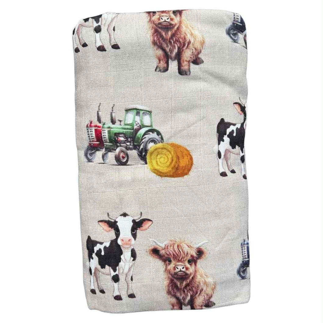 Mousseline vaches et tracteurs