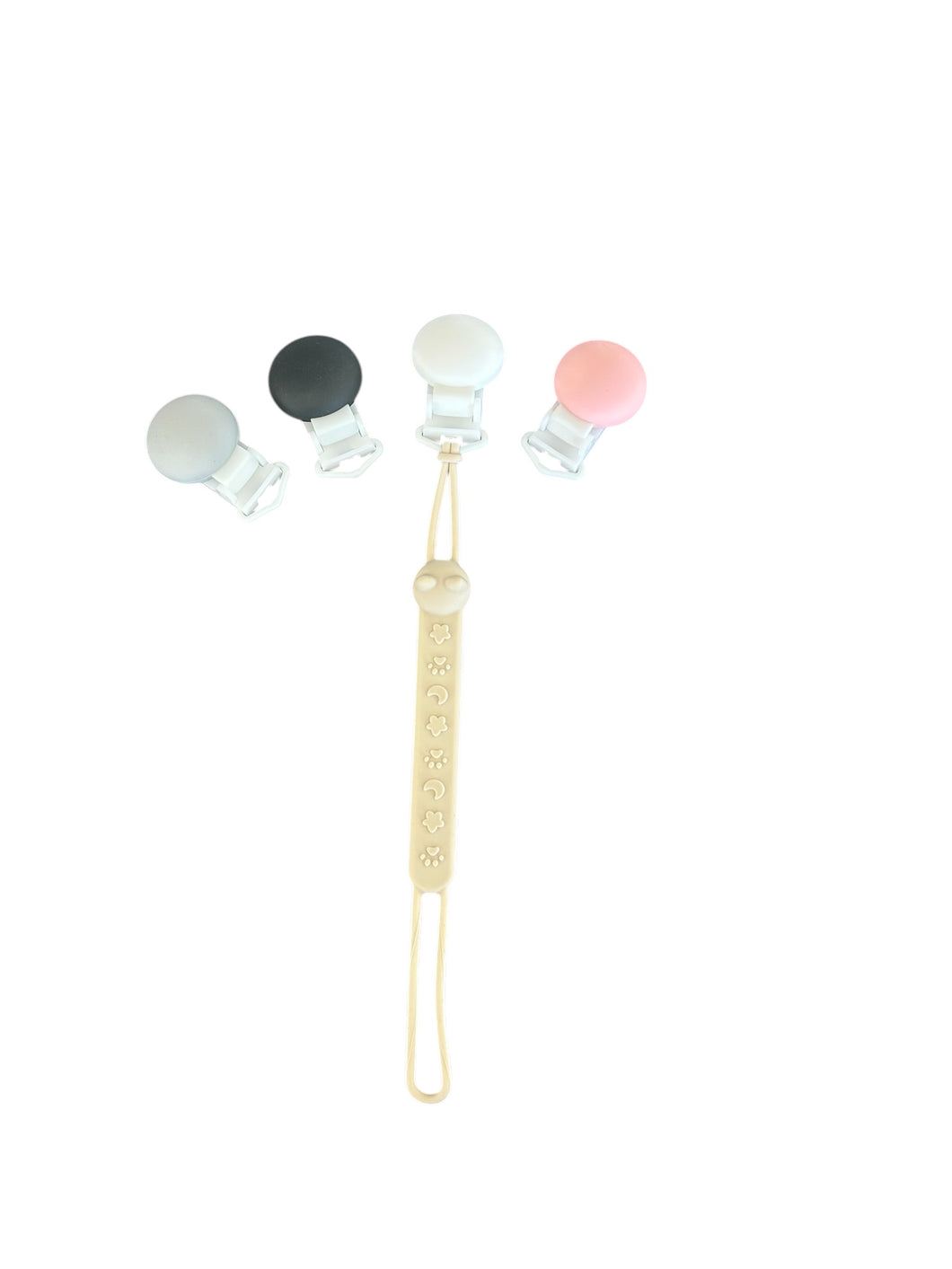 Attache suce tout en silicone beige