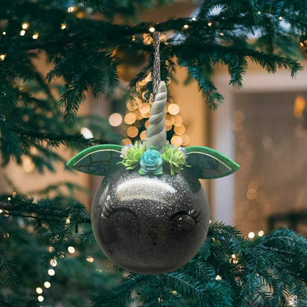 Boule de Noël licorne