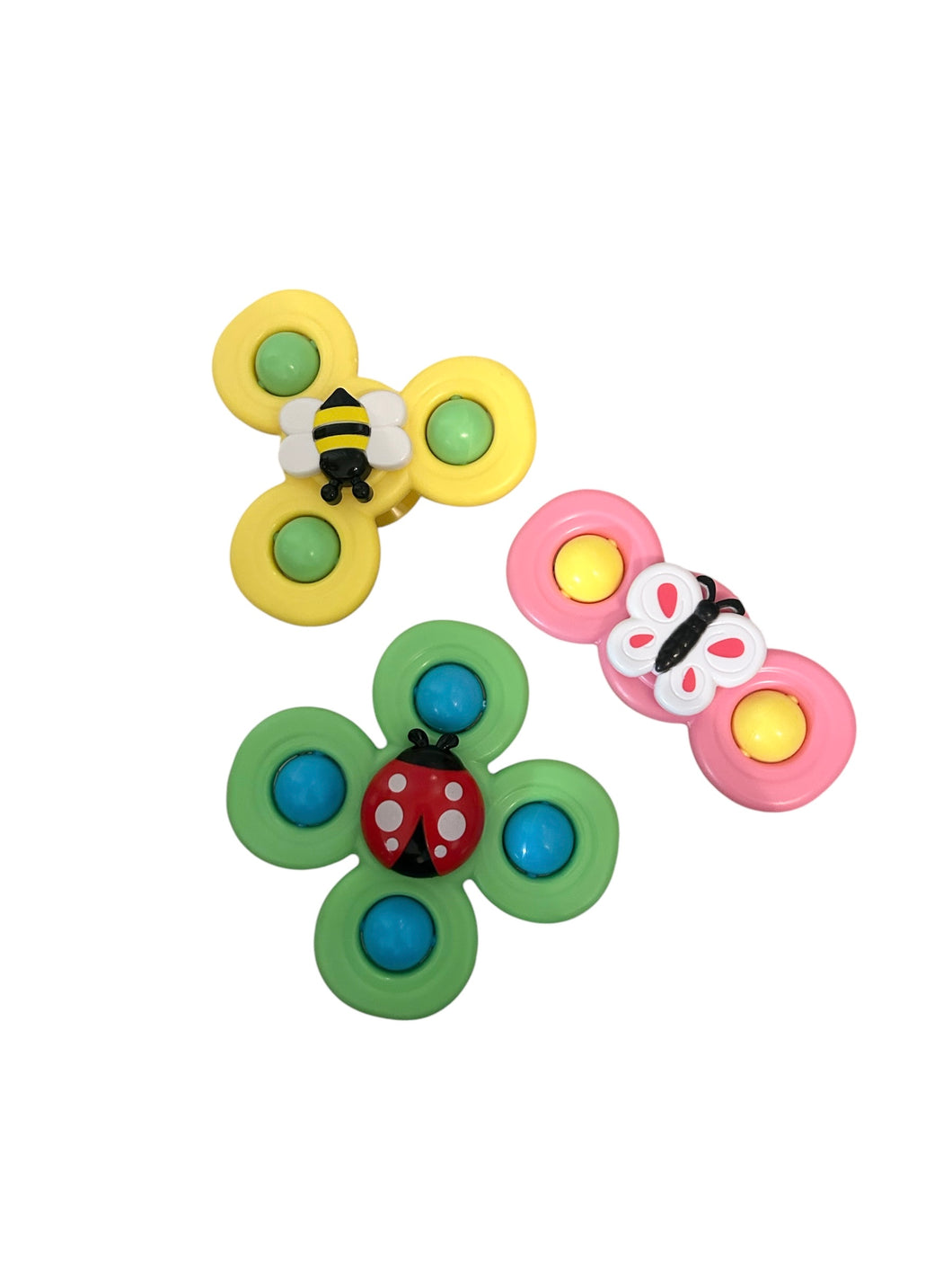 Trio de jouets rotatifs à succion insectes