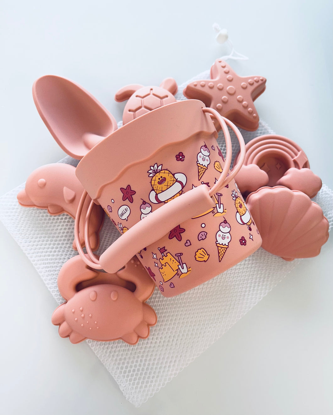 Ensemble de jouets pour sable rose - ananas et crème glacé