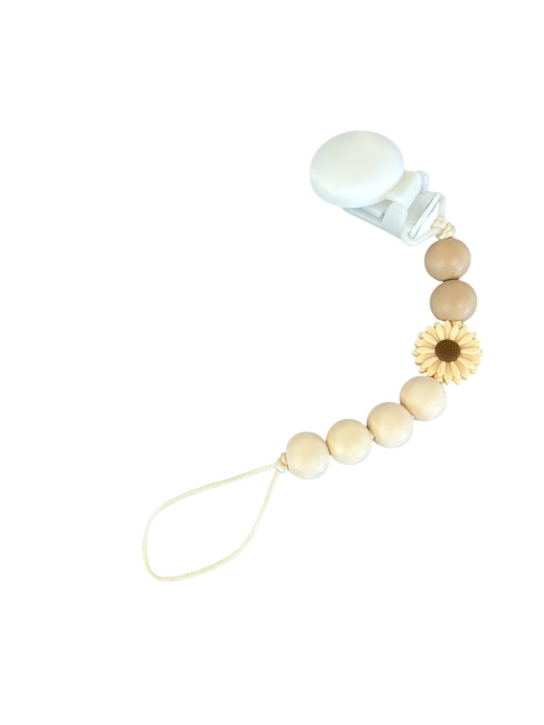 Attache suce marguerite beige