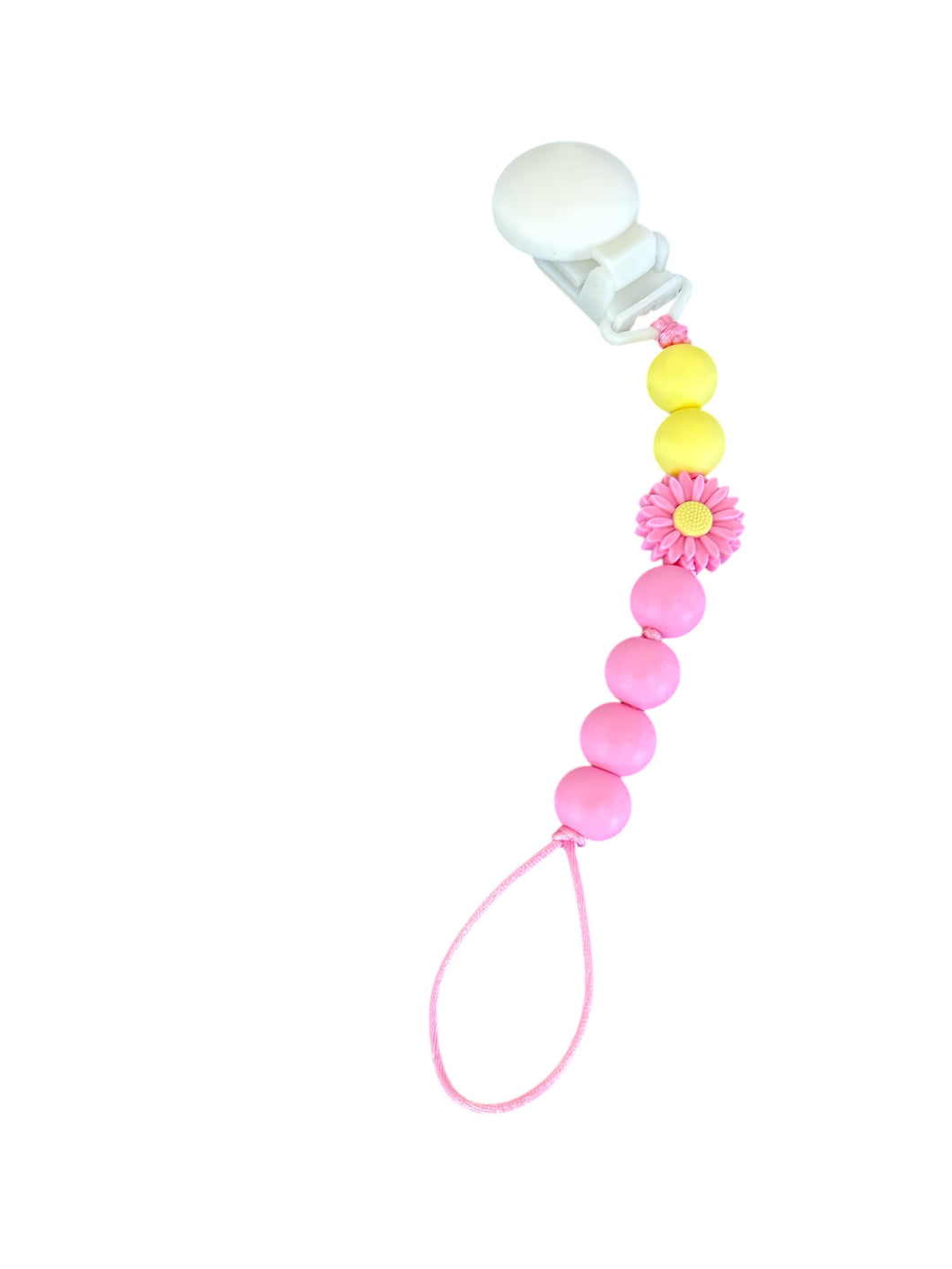 Attache suce marguerite rose et jaune