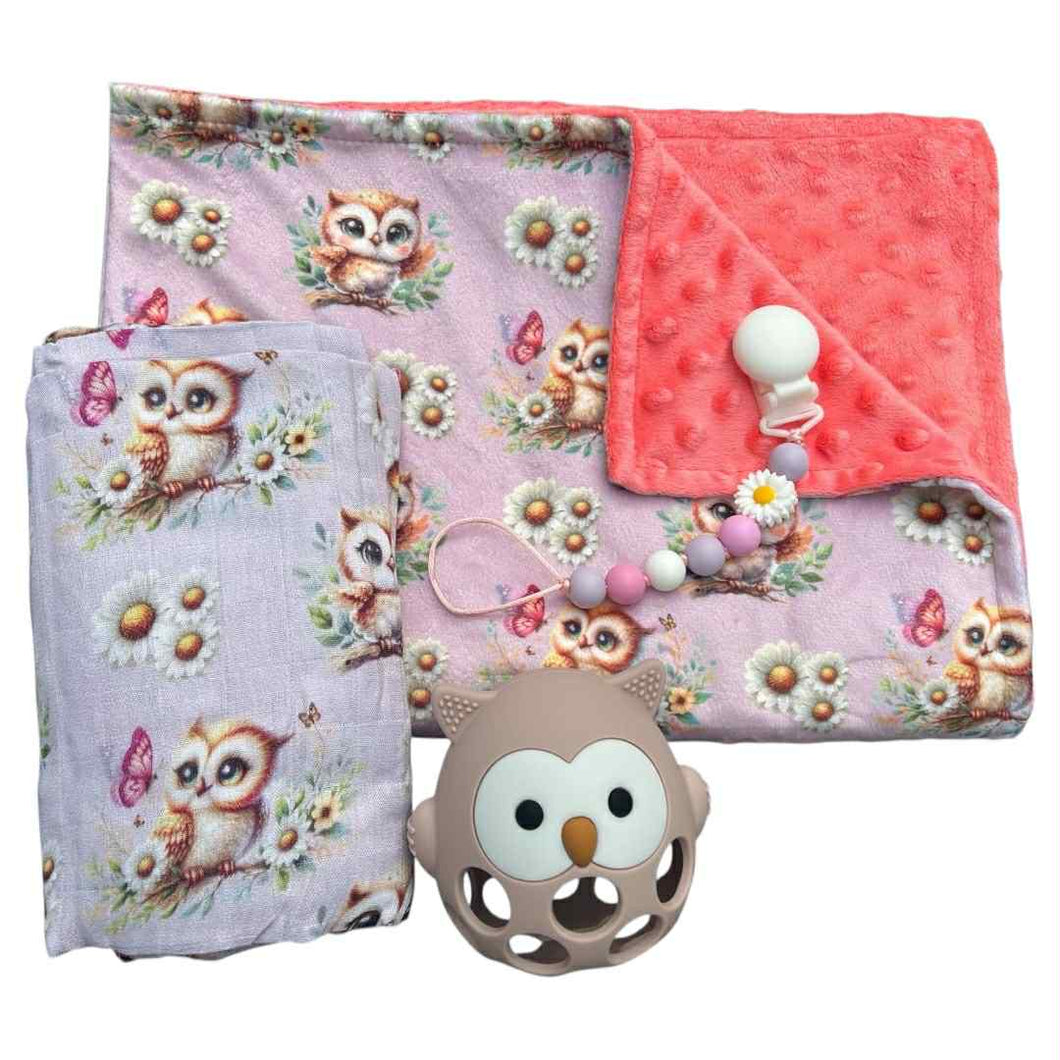 Ensemble hiboux avec balle de dentition
