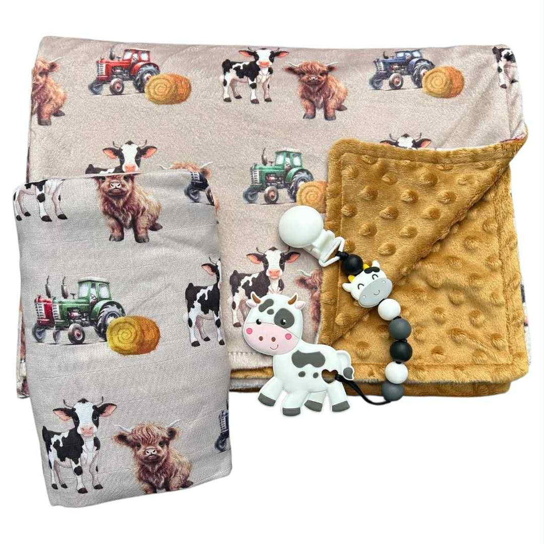 Ensemble vaches et tracteurs
