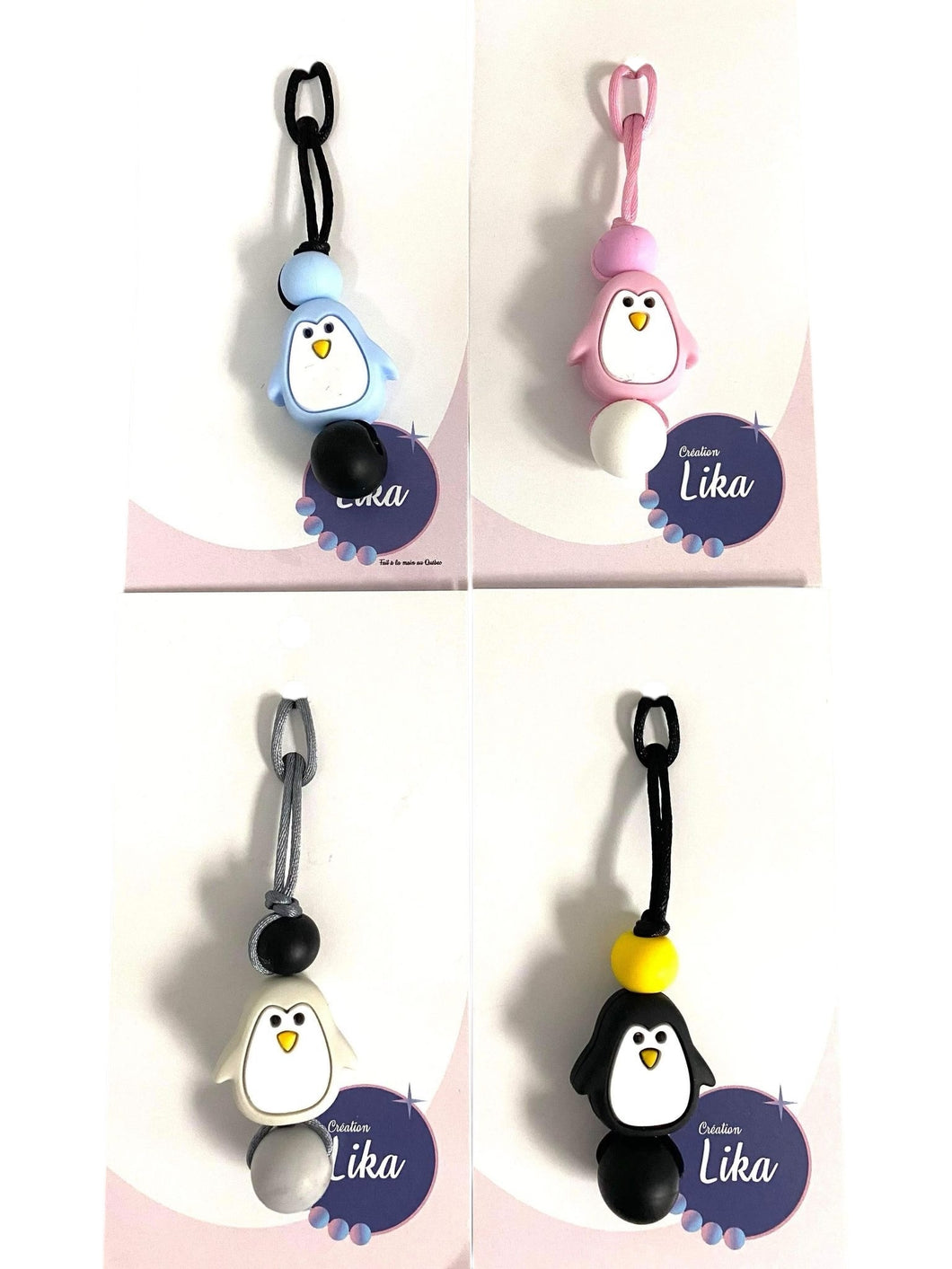 Attache zip pingouin