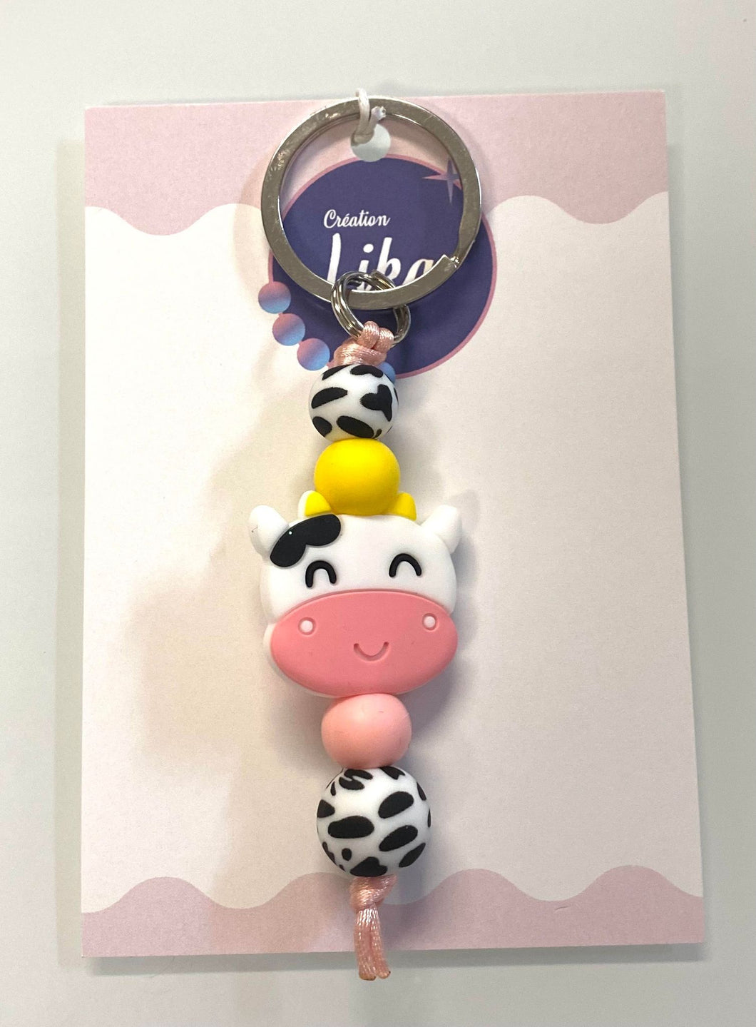 Porte-clés vache en silicone